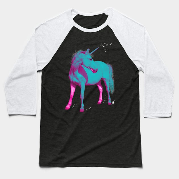 Beautiful blue and pink unicorn Baseball T-Shirt by sailorsam1805